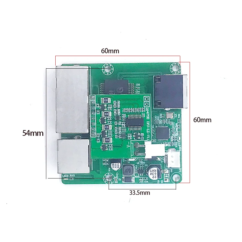 POE 802.3AT/AF, 48V, 3 portas, 10 m, 100m, UPLINK, Módulo PCB de comutação NVR, 3 portas