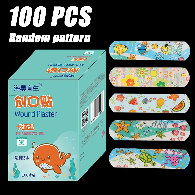 100 Pcs/box Cartoon Band-aid Cute Mini Children Breathable Transparent Waterproof Bandage Medical Ok Bandages Hemostatic Patch