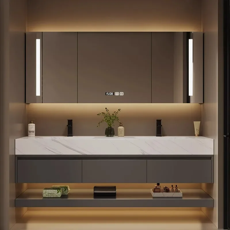 Wall Modern Mirror Cabinets Smart Large Light Bathroom Storage Wood Mirror Cabinets Vanity Armadi Da Soggiorno Luxury Furniture