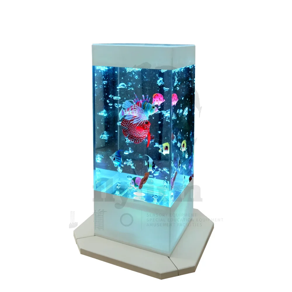 Flyfirm-泡効果のある水族館の感覚ランプ、ムードライト、自閉症、adhd、家の装飾のための12匹のフローティングフィッシュ