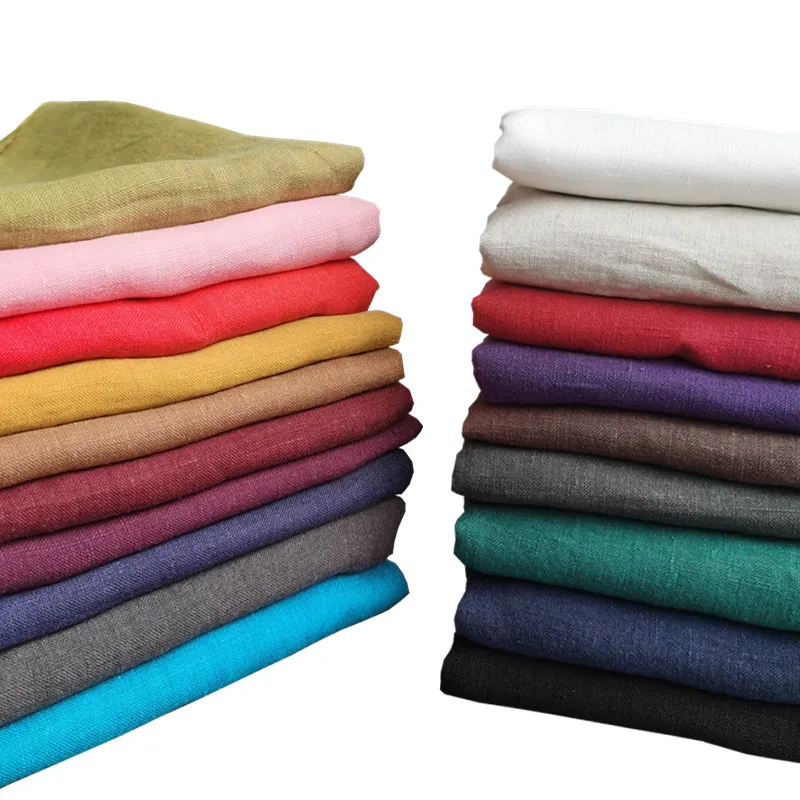 240 Gsm Summer Sandwashed Pure Linen Fabric By The Meter for Clothing Ideal for Shirts Pants Dresses Breathable Antibacterial