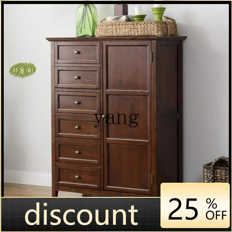 

LTT American solid wood chest simple bedroom chest of drawers multi-functional storage locker