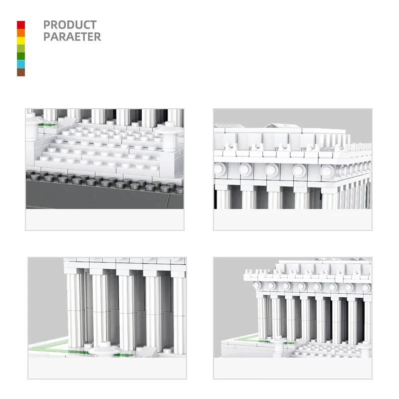 Bloques de construcción de arquitectura creativos de Washington Estados Unidos, juegos de modelos de construcción conmemorativos de Lincoln, juguete moderno de ladrillo para regalo