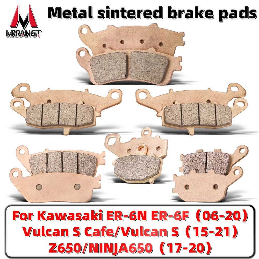 

MRRANGT Motorcycle Sintered Metal Brake Pads Set Fits For Kawasaki ER6N ER6F Ninja 650 Z650 Vulcan S Versys 650 2006-2021