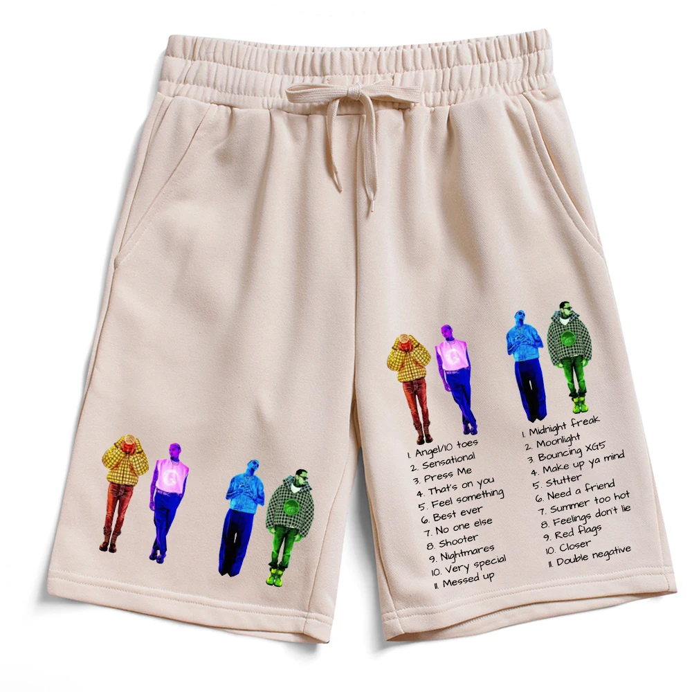 Chris Brown Rapper Shorts Pants Cotton Trousers Man Woman Pants