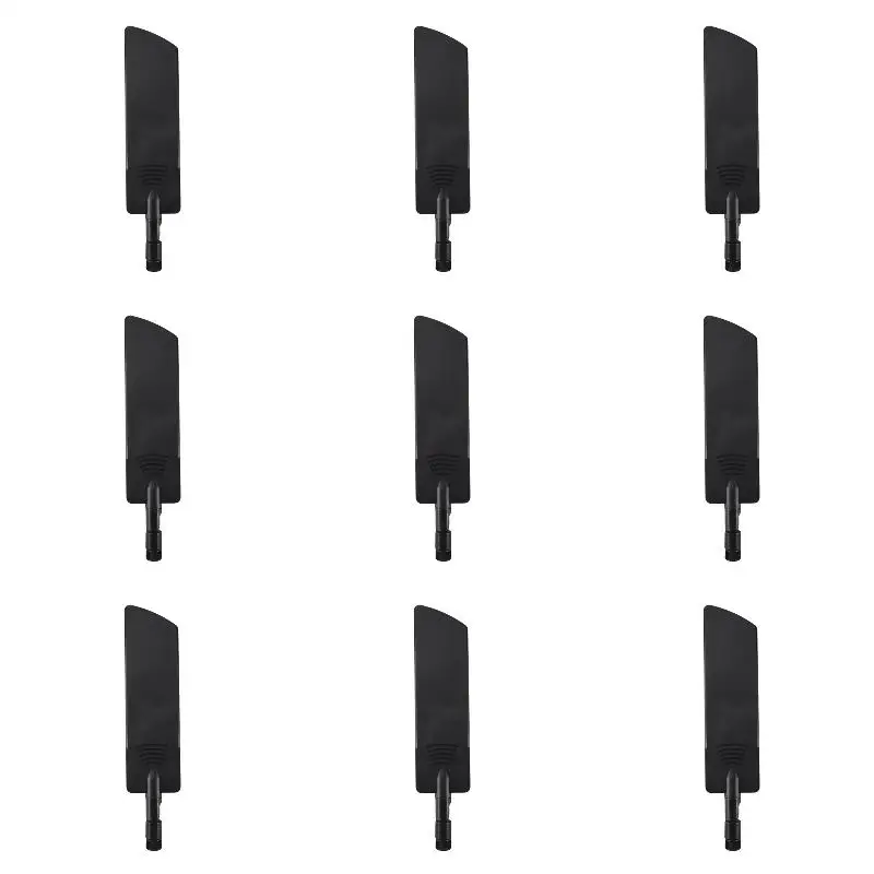 9パックx-600-6000mhzフレキシブル折りたたみ式ワイヤレスルーター2g-3g-gsm-gprs-4g-5g高利得40-dbi-lte信号ブースターwifiアンテナブラックa