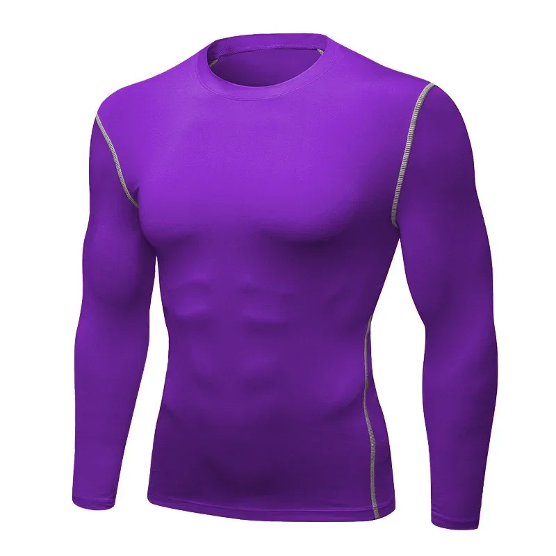 2pcs Men\'s Long-sleeved Thermal Underwear Male Thin Tight Fitting Fast Dry Elastic Fitness Tops Man Autumn Winter Sprots Wear