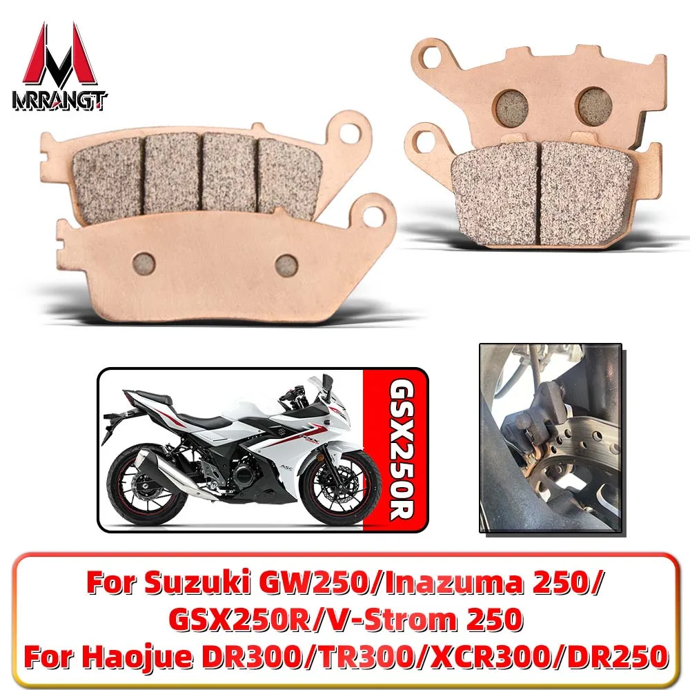 

MRRANGT Motorcycle Brake Pads Set For Suzuki Haojue GW250 GSX250R DL250 DR300 TR300 XCR300 DR250 Sintered Metal Front Rear