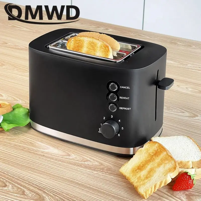 110V 220V Electric Toaster Automatic Bread Baking Machine Stainless steel Household Breakfast Toast Oven Sandwich Grill 2 Slice