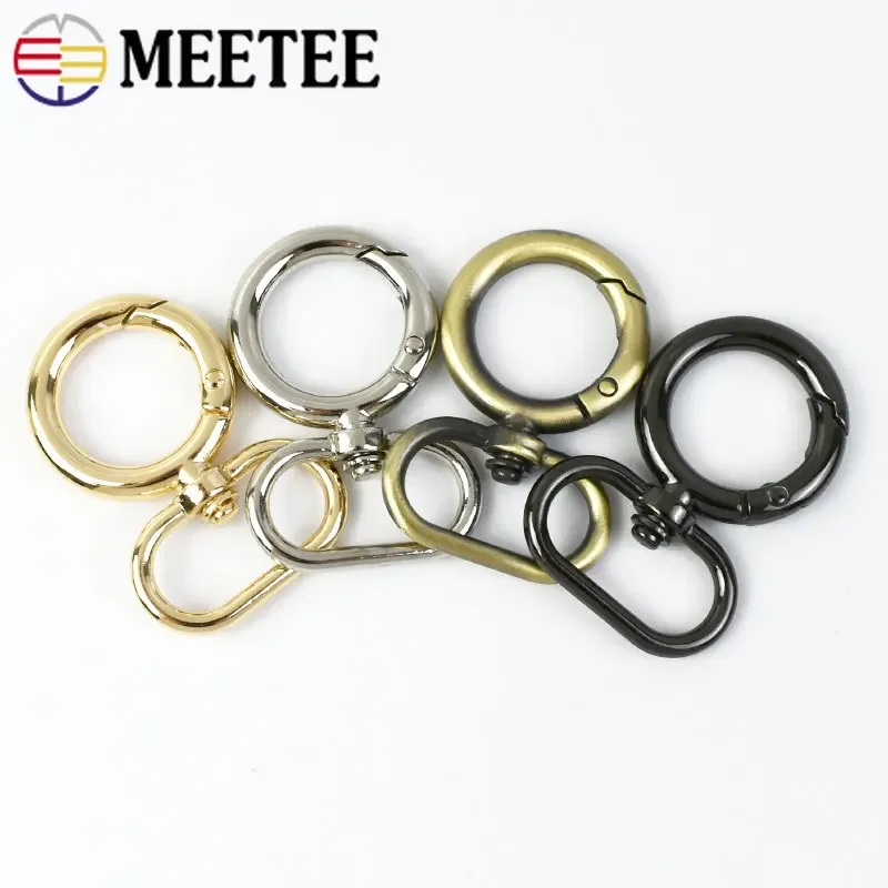 5/10Pcs 20-38mm Metal Swivel Lobster Clasp O Snap Ring Spring Buckles Keychain Clip Hook Bags Strap Webbing Hardware Accessories