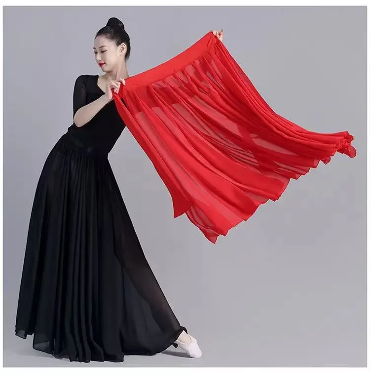 Nouveau 720 degrés danse classique 2 couches jupes pour les femmes scène artiste Performance Ballet Flamenco danse pratique jupe