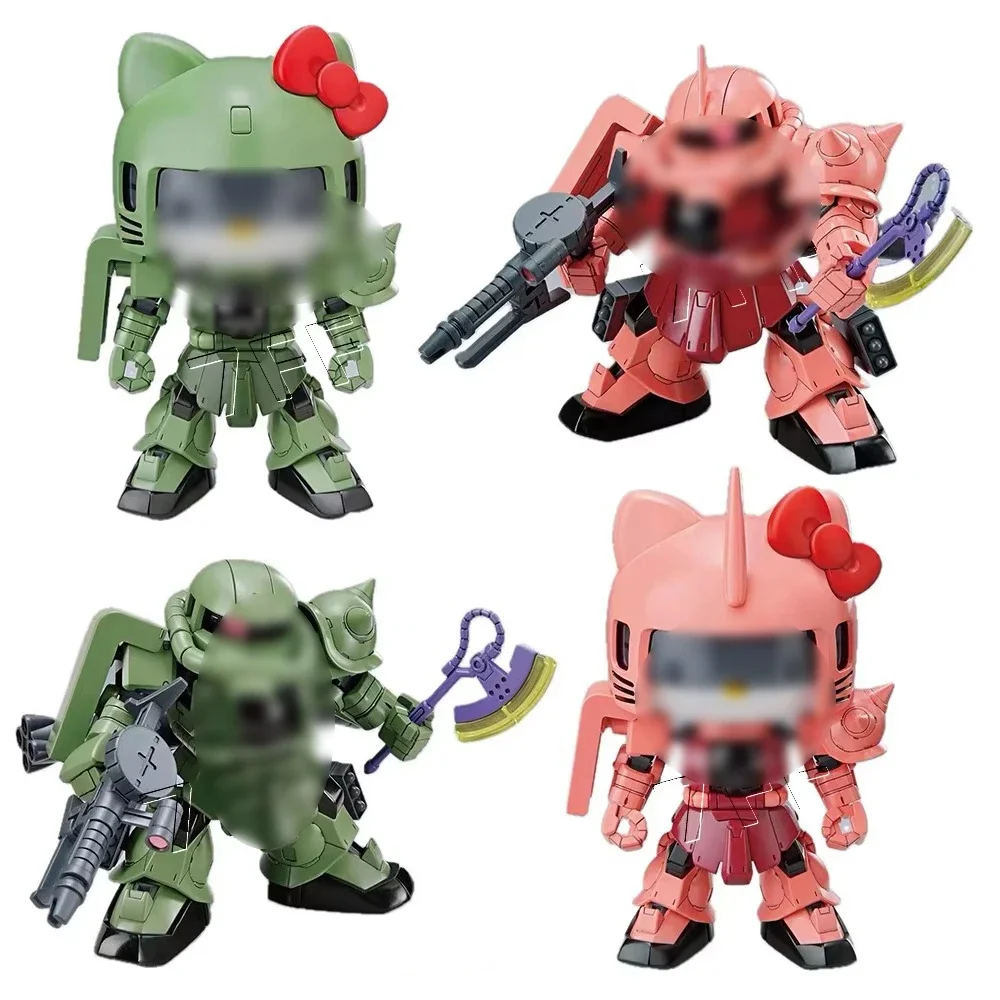 Gundam SDCS Hellos Kitty MS-05 Zaku II  Anime Figures Assembly Model Statue Action Figure Doll Collection Decor Kids Toys Gifts