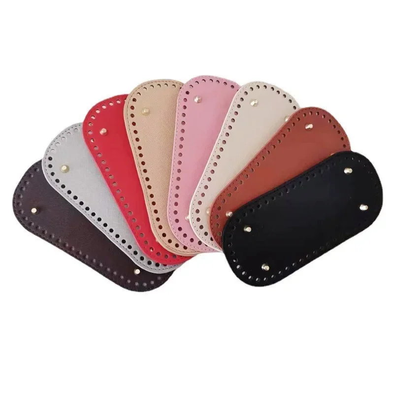 8 Styles Oval Purse Bottom Base For Knitted Bag Leather Bag Base Handmade Bottom With Holes Diy Crochet Bag Bottom Accessories