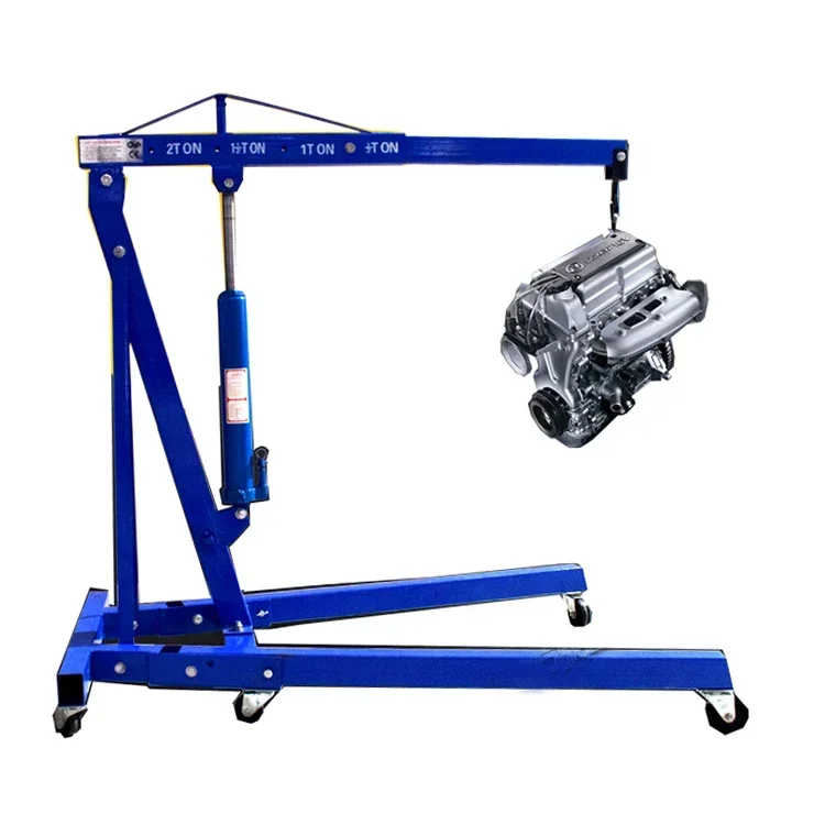 New 2Ton Foldable Car Hydraulic Engine Crane Manual Shop Car Hoist Engine Crane Lifting