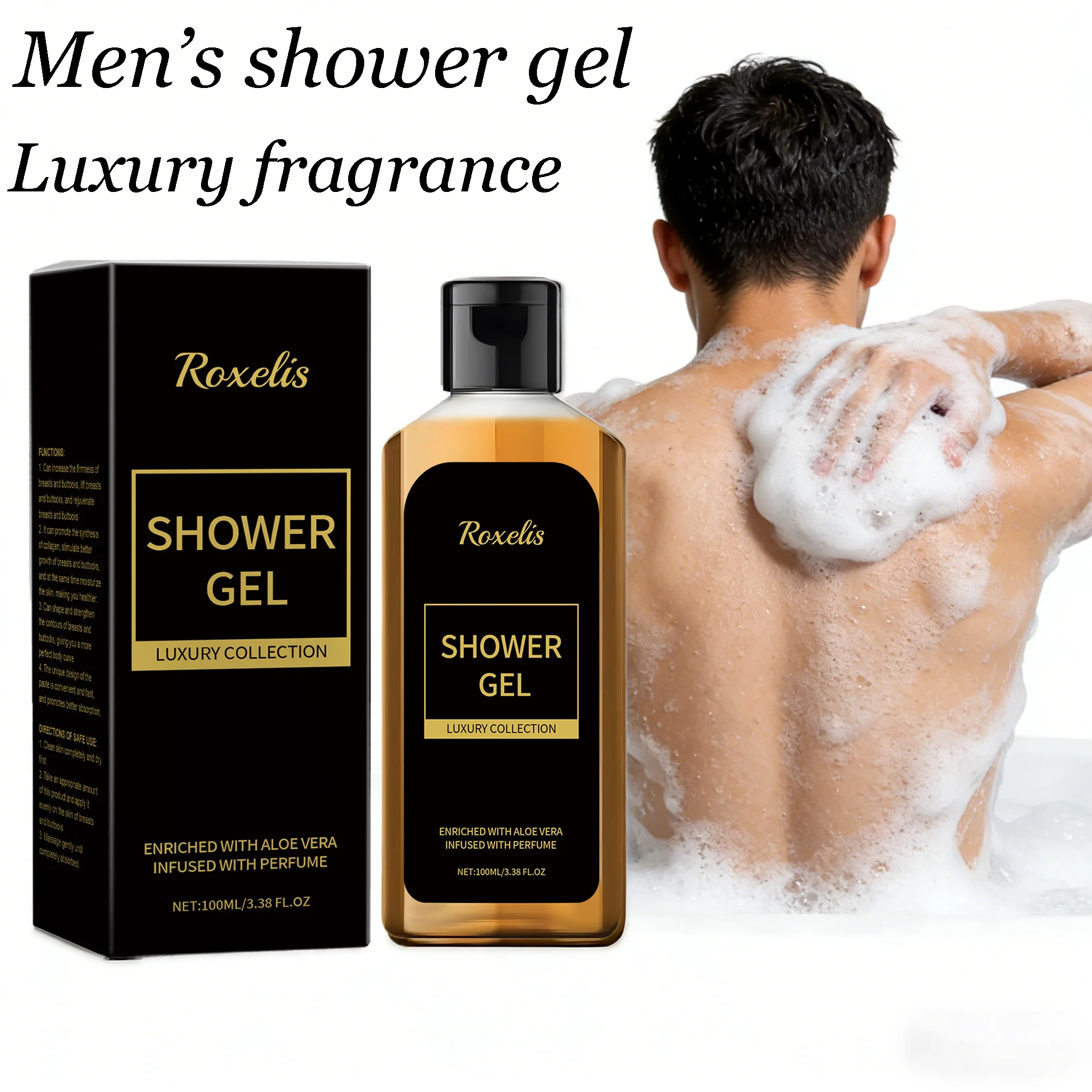 100ML Men's Perfumed Shower Gel Gentle Cleaning Moisturizing Nourishing Oil Control Long Lasting Fresh Scent Men Body Cleaner