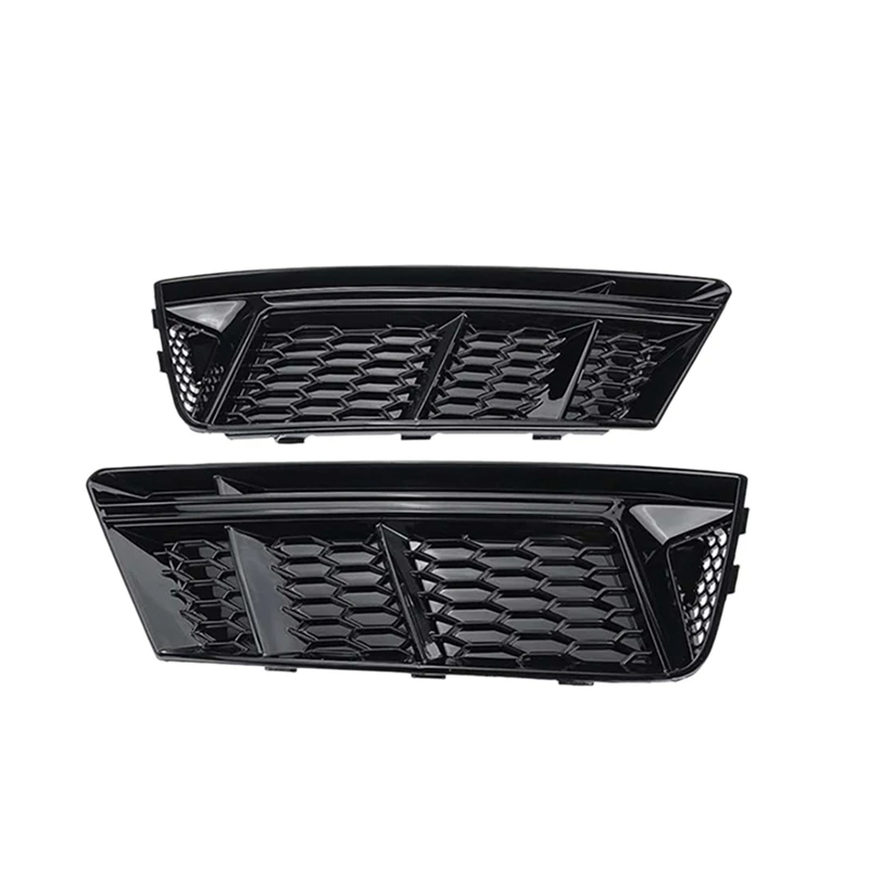 

AL21 -Car Front Bumper Fog Lamp Cover Fog Light Trim Honeycomb Mesh Grilles for- A4 B9 Standard Bumper 2016-2019