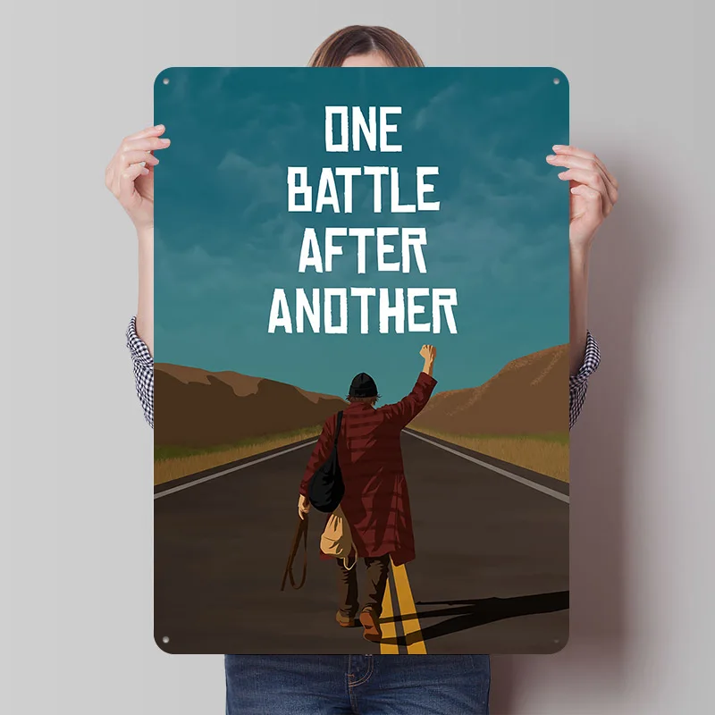 One Battle After Another Printed Poster Customized Retro Wall Art Vintage Metal Tin Signs for Bedroom Decorations Custom Plate
