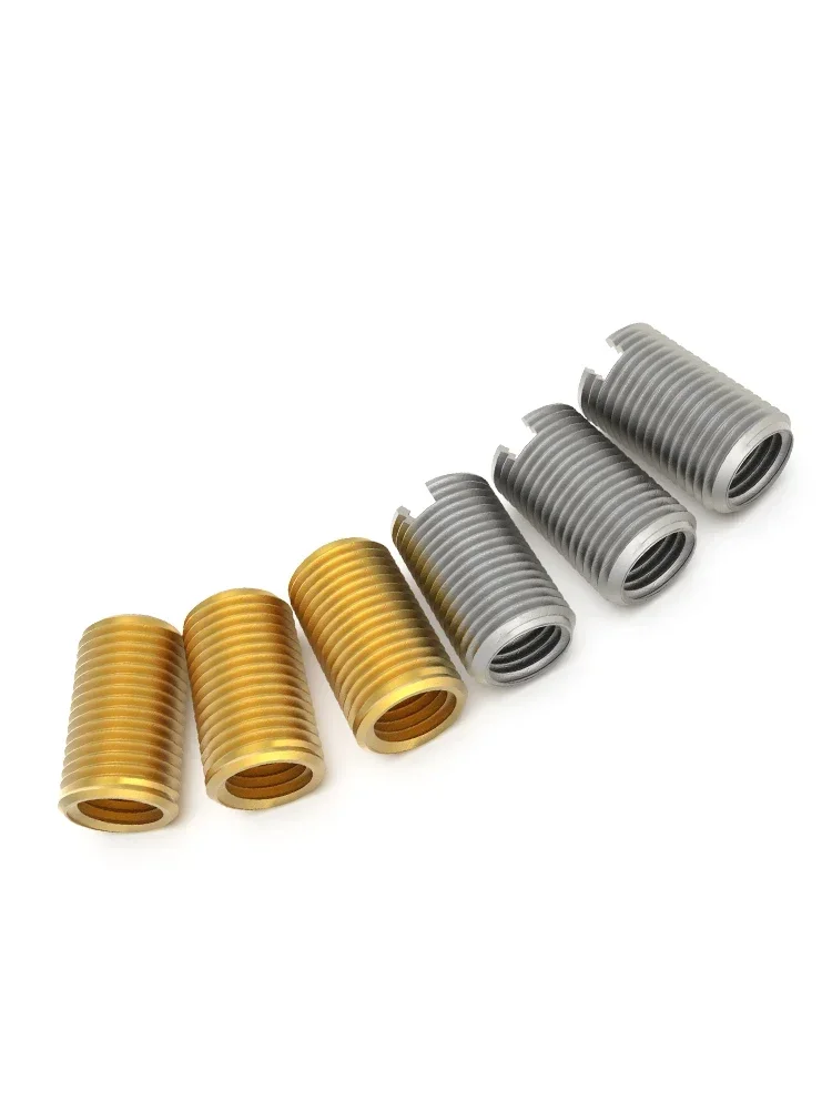 M8 M10 M12 M14 M16 M18 M20 Brass/304 Stainless Steel Self Tapping Insert Nut Bushing Slotted Type Wire Thread Repair Insert