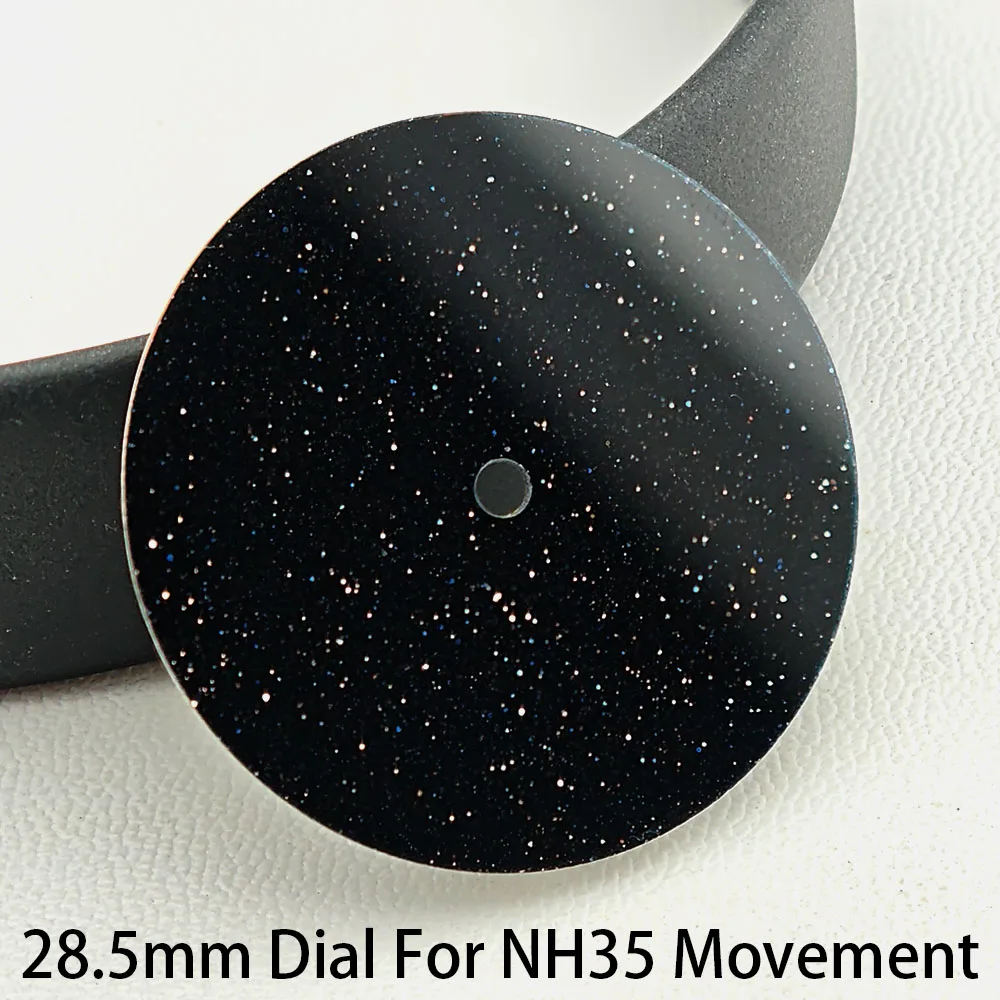 New 28.5mm Starry Sky Dial Aseptic Dial NH35 Watch Window Dial Suitable for NH35 NH36 Automatic Movement Accessories Watch Parts