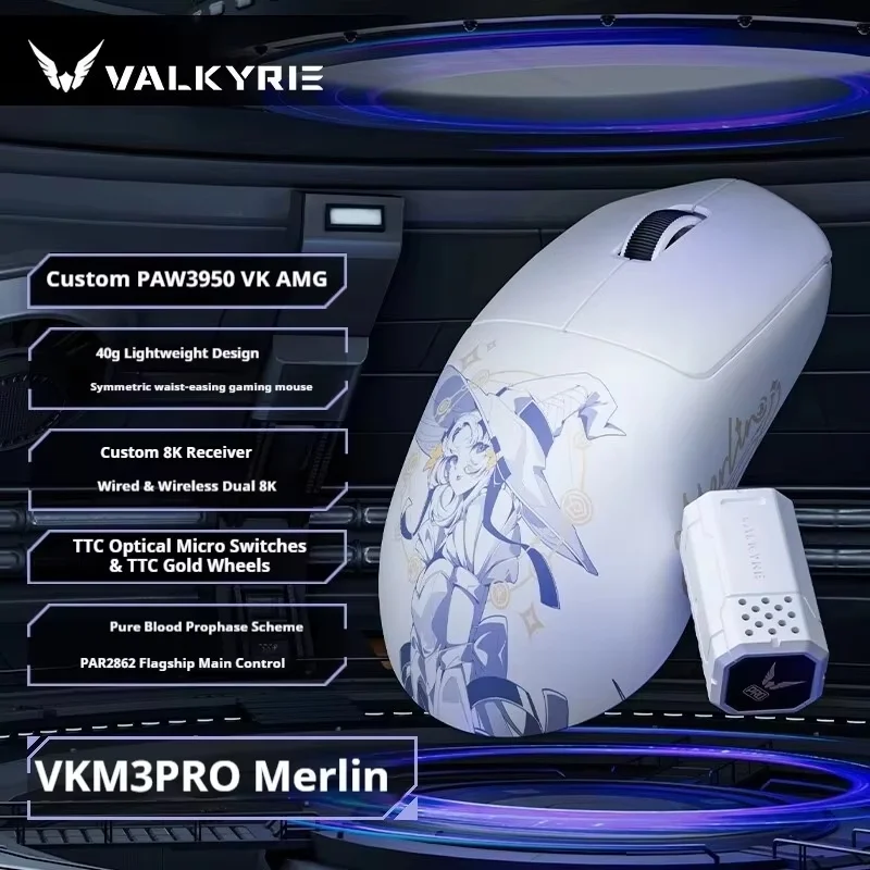 VALKYRIE VK M3 PRO Wireless Gaming Mouse Dual 8K 40g Lightweight