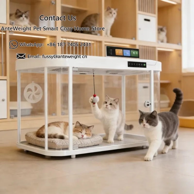Smart Cat Cabin, Intelligent Pet Cabin, Odor Removal, Circulating Fresh Air System, Pet-Friendly Cage for Pet Lovers
