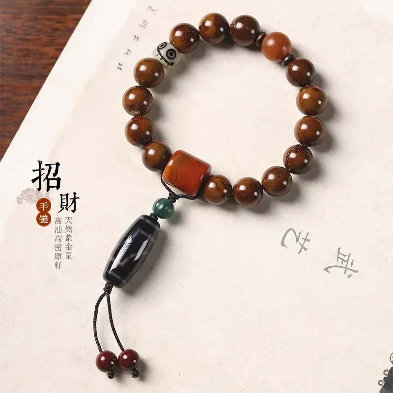 Lucky lucky financial source golden prayer beads DIY hand woven China-Chic literature and art versatile elegant Suizi