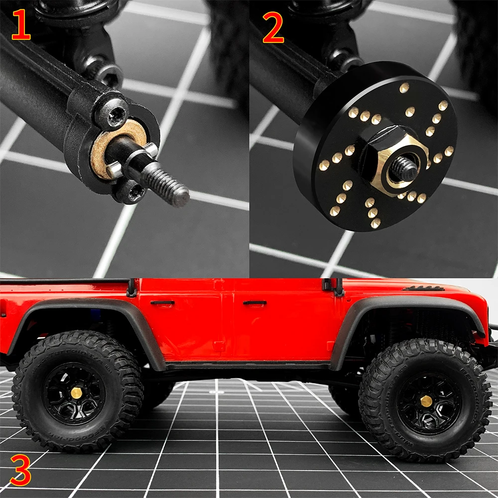 MIBIDAO Heavy Duty Brass Upgrade Parts for TRX4-M Bronco Defender 1/18 RC Crawler Car Truck Model