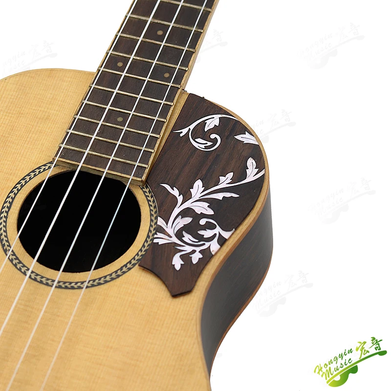 23inch 26inch Ukulele Rosewood Inlay Real White Shell/Color Shell Pickguard With Double-Sided Adhesive Animal Flower Pattern