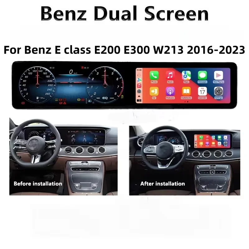 Dual Screen Multimedia Wireless Carplay Radio For Mercedes Benz E G S CLS E200 E300 W213 W257 W222 W463 2016 2017-2025 Android