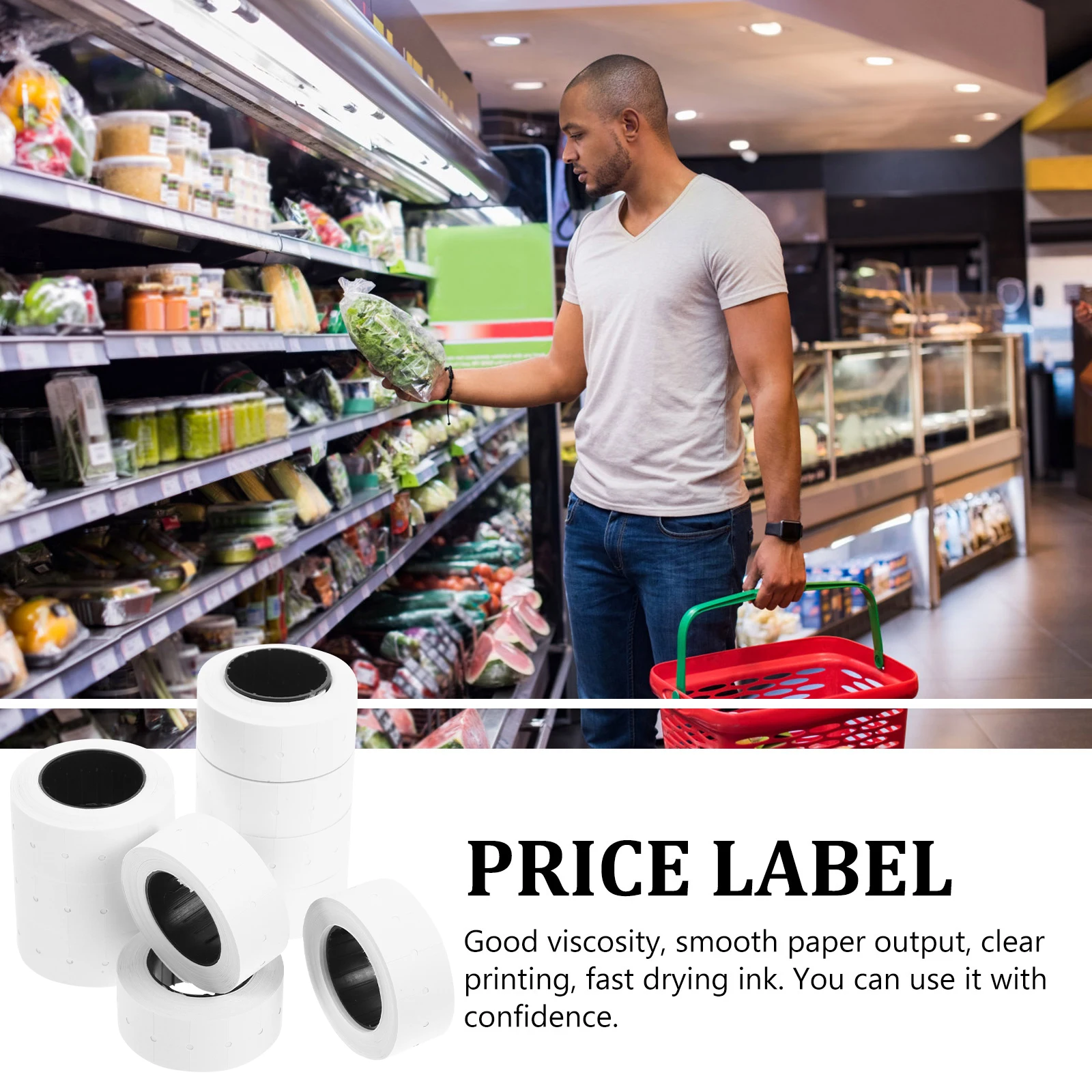 

10 Rolls Price Label Paper Stickers Adhesive Pricing Tags For Retail Store Market Supermarket Sale Signs Shop Tags Self Adhesive