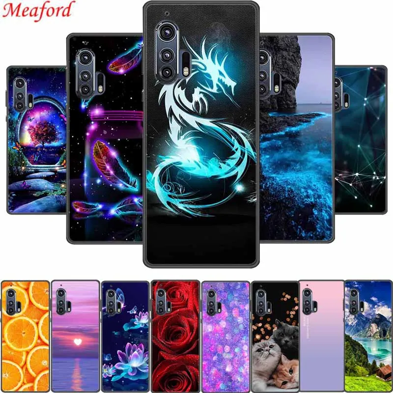 Para Motorola Edge Plus Funda de teléfono 2020 Funda trasera suave de silicona negra para Motorola Moto Edge Plus Funda de 6,7 "Funda Coque Bag