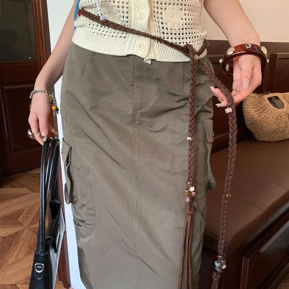 موضة بولي PU فاسق حزام ملابس القوطية تنورة التصميم خمر حزام للنساء البوهيمي نمط Y2k حزام خصر الجينز اكسسوارات
