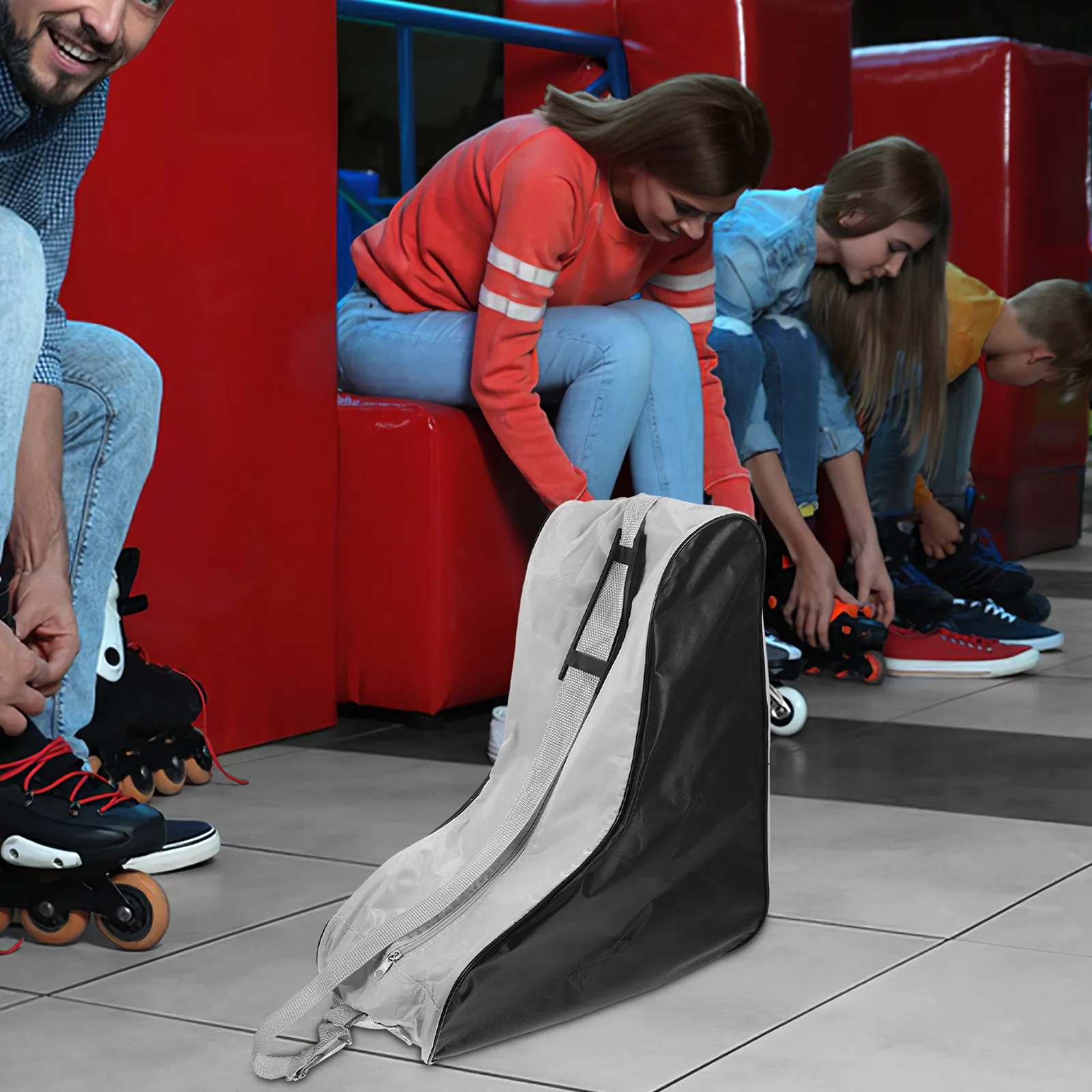 

1 set Roller Bag Oxford Cloth Durable Multi-Layer Storage For Ice Inline Shoes Organizer Portable Travel Accessory Bag Roller