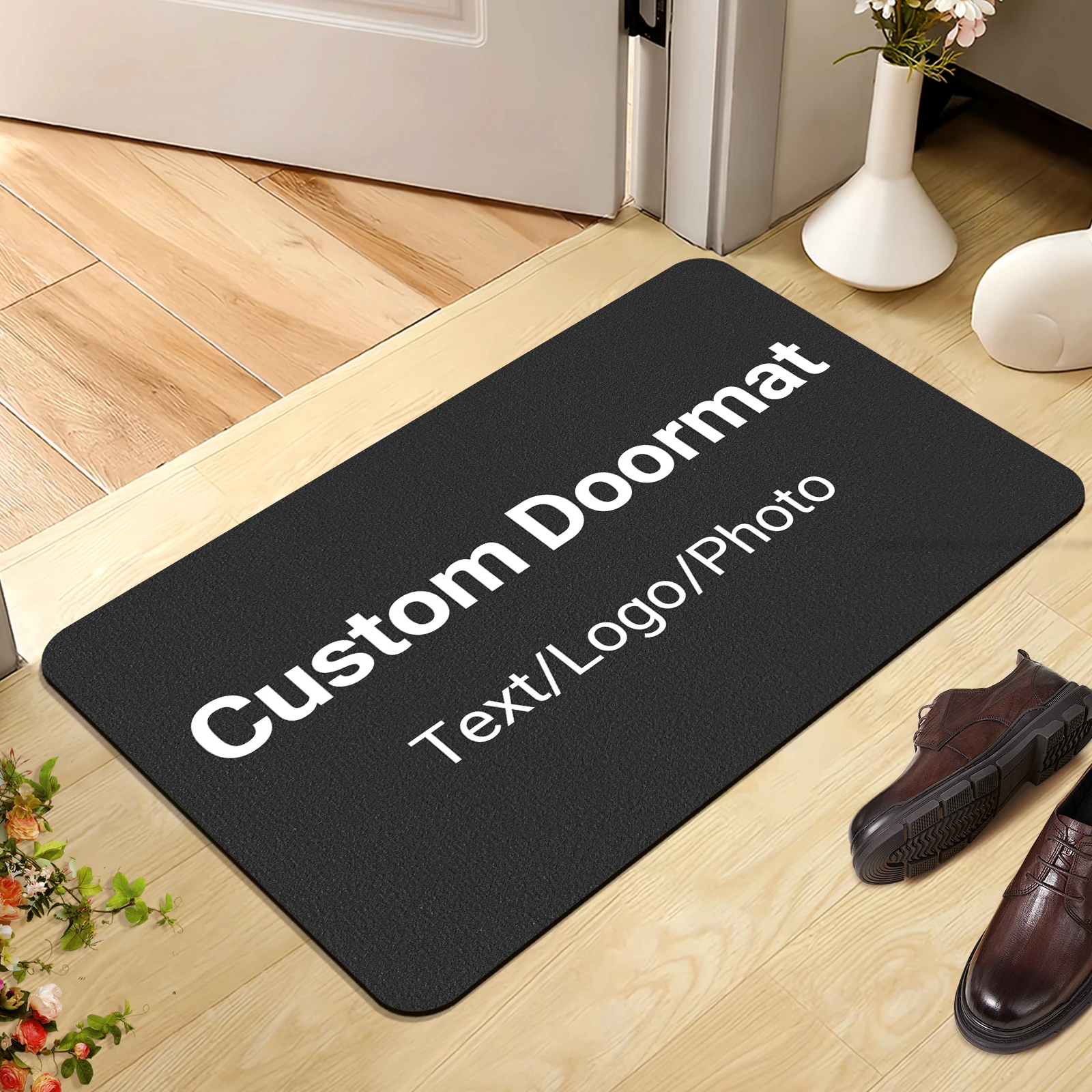 Personalized Doormat Non-slip Welcome Mat Custom Office Floor Mats Customization Carpet Logo/Photo Quick-Dry Absorbent Bath Mats