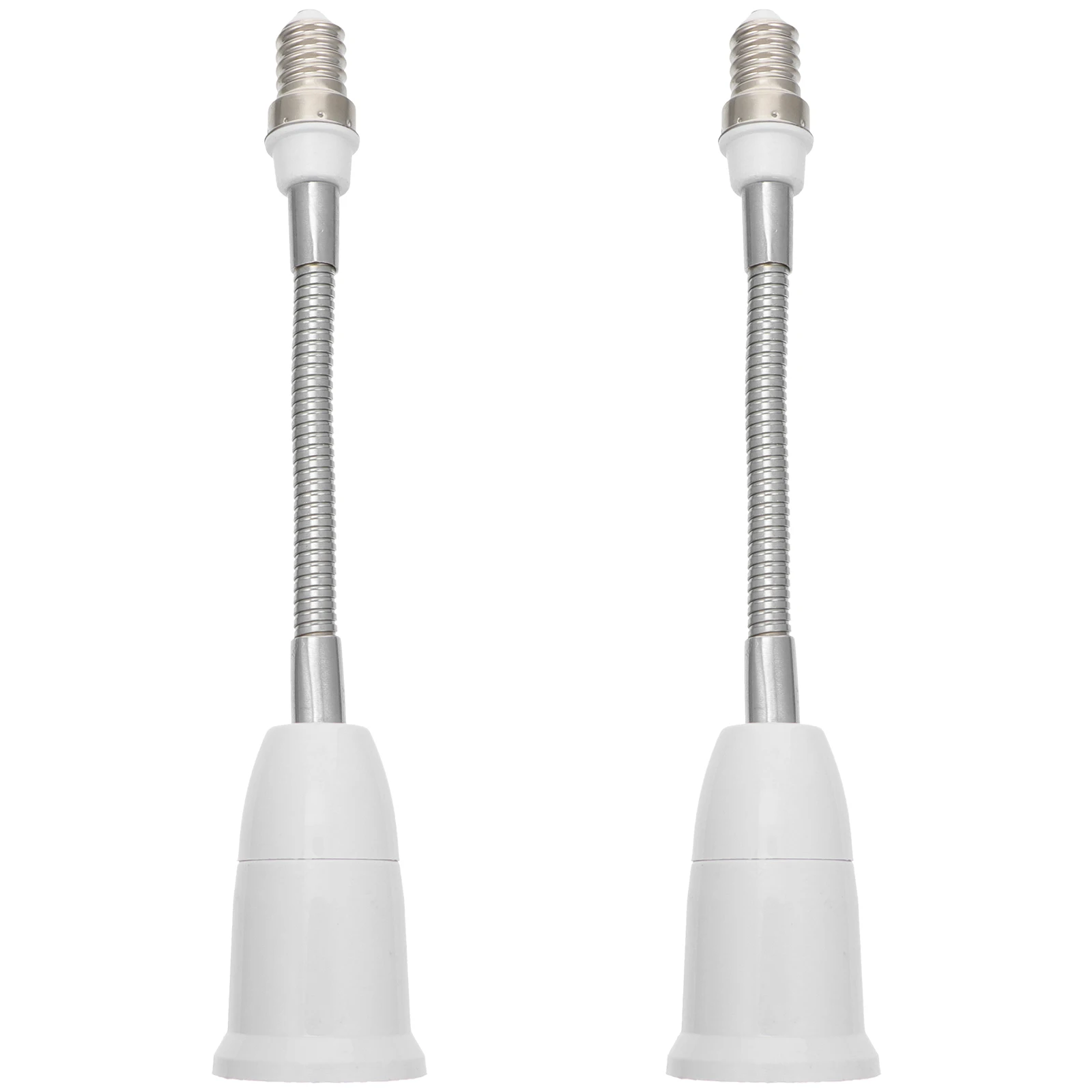 

2 pcs E14 to E27 Lamp Head Extension Hose 19 5cm Bendable Socket Adapter for Bulb Fixture Easy Installation Practical Durable