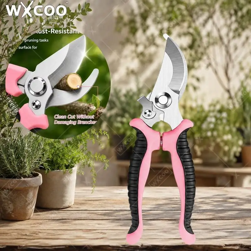 WXCOO Multipurpose Gardening Scissors Branch Cutter Stainless Steel Pruning Shears Ideal for Pruning Fruit Trees Roses Flowers
