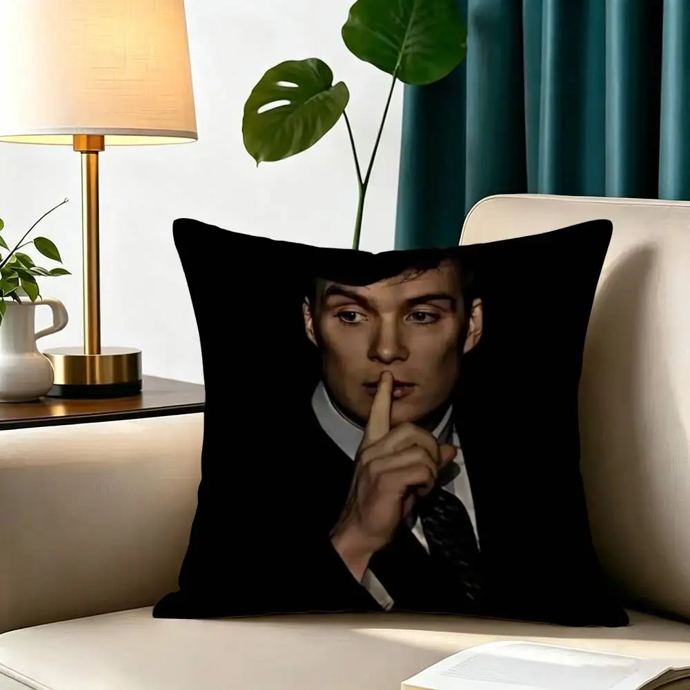 Peaky Blinders tommy shelby  Square Double-Sided printed Pillow Case Bedroom Bedside Pillow Sofa Cushion Cover