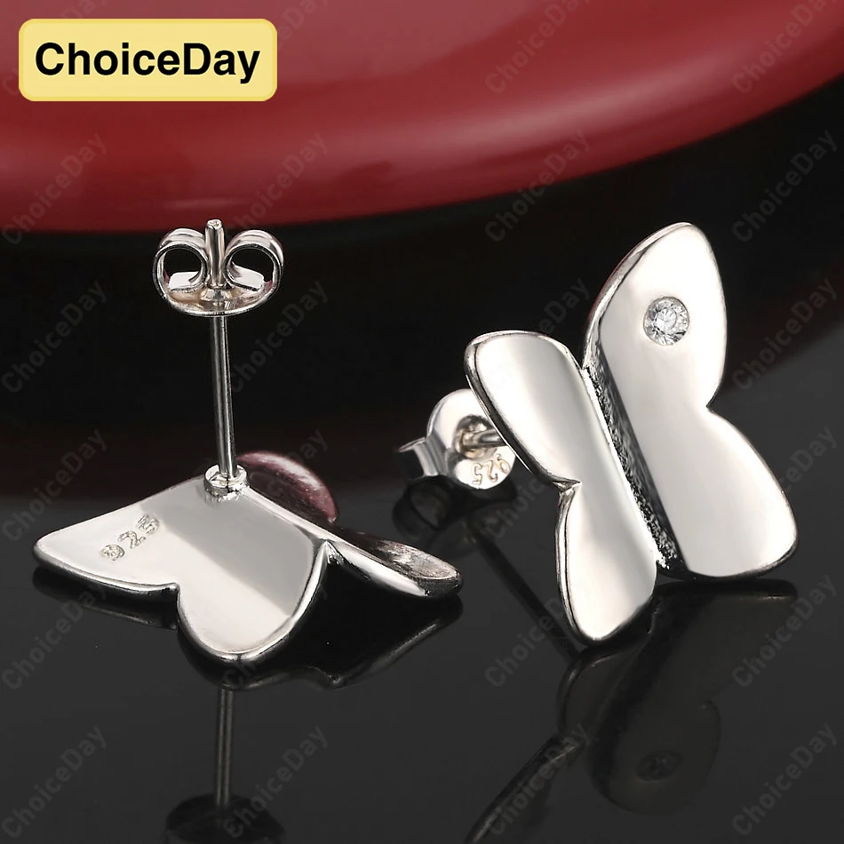 

ChoiceDay 925 Sterling Silver Exquisite Shiny Butterfly Zircon Earrings Women Accessories Gift Fashion Jewelry Party