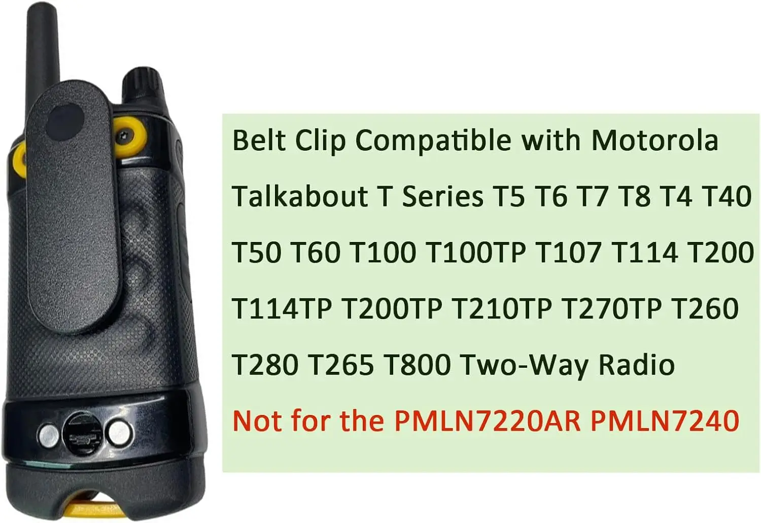 

10Pack PMLN7720AR Belt Clip Compatible with Motorola talkabout T400 T402 T460 T461 T465 T470 T480 T500 T600 T605