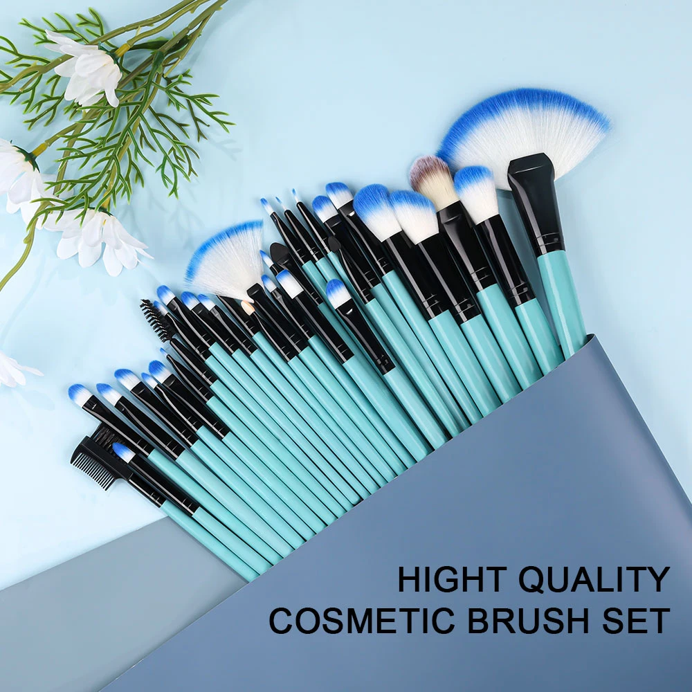 8-32pcs Blue Makeup Brush Set Soft Fluffy Premium Professional Cosmetic Foundation Powder Eyeshadow Blending Beauty Tool