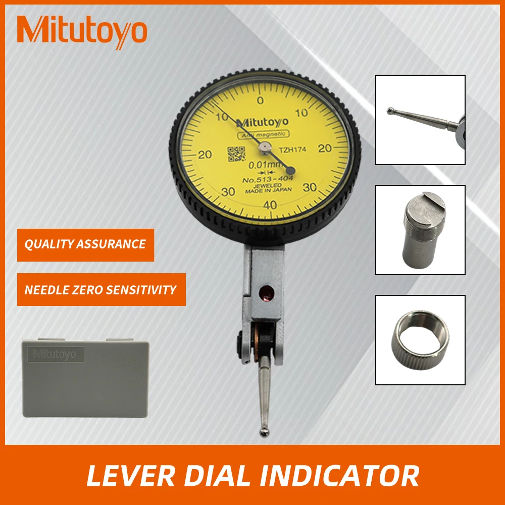 Mitutoyo513-404C CDial Indicator 0-0.8mm 0.01mm Level Gauge Scale Precision Metric Dovetail Rails Indicator Measuring Hand Tools