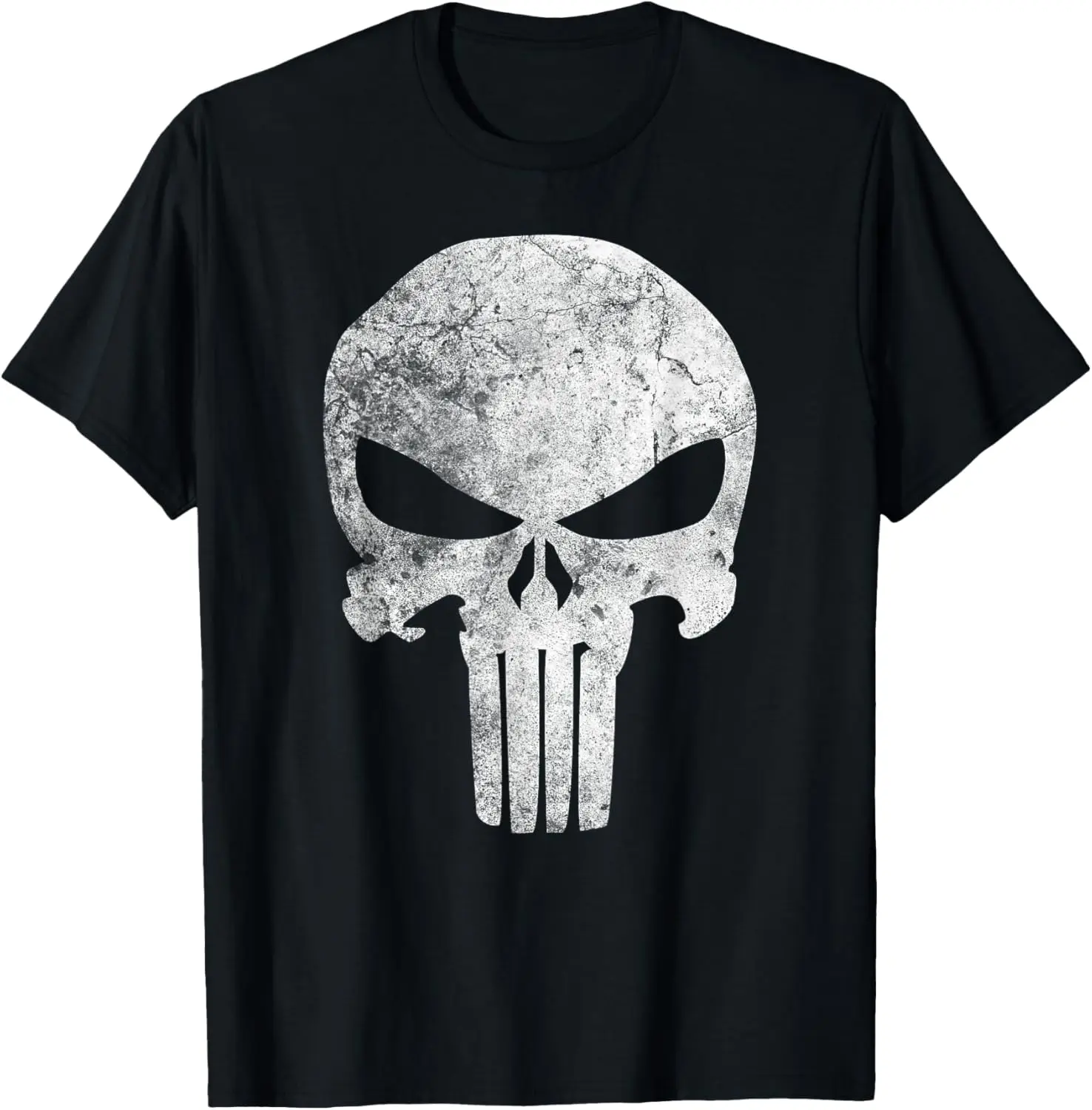 

Comics Punisher Skull Symbol Distressed T-Shirt Summer short-sleeved breathable sweat-wicking versatile fashion T-shirt for back-to-school season, unisex, Beach Summer Cartoon Anime