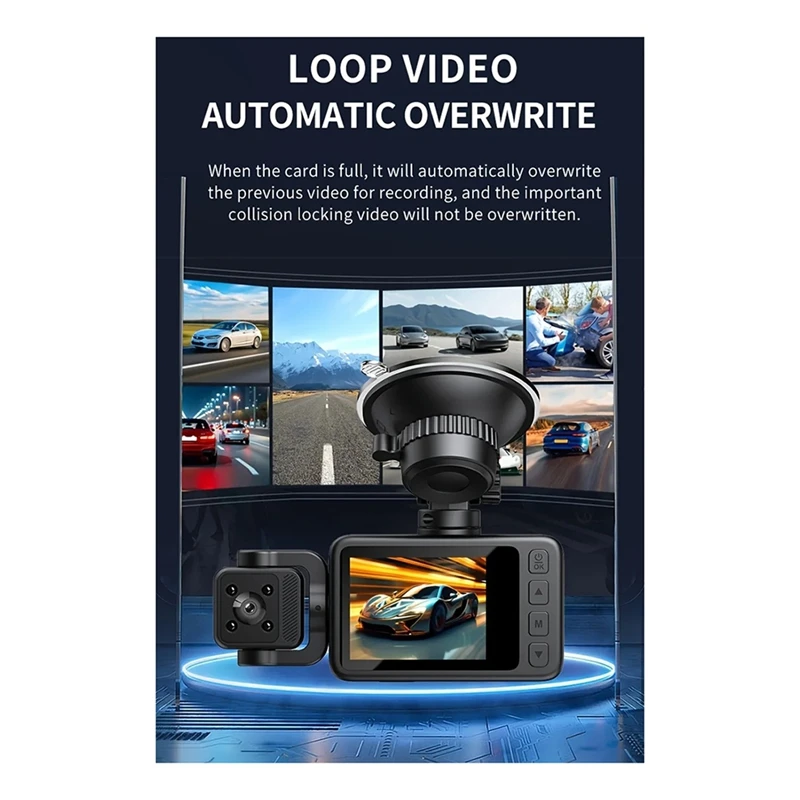 2.0 Inch HD 2K Car Driving Recorder with Three Lenses and WIFI Vehicle Security Monito Dash Camera DVD-A27I
