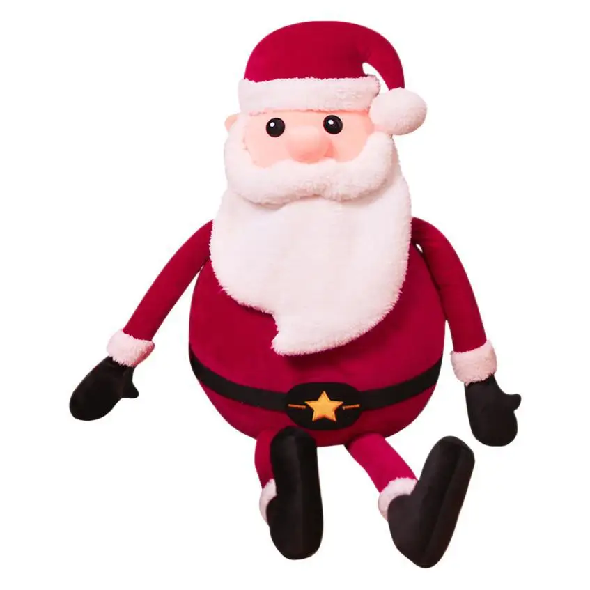 100cmの長い脚のサンタクロースのぬいぐるみ枕、クリスマスの飾り、子供の誕生日、クリスマスの贈り物、アクティビティプレゼント、ぬいぐるみ