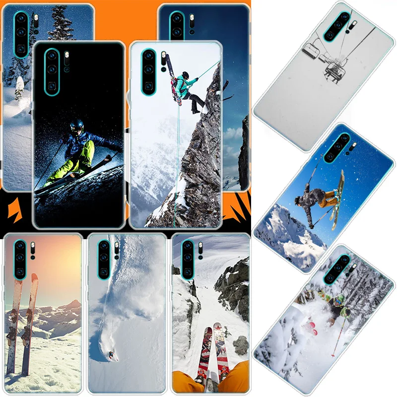 Skiing Snow Snowboard Ski Phone Case For Huawei Mate 40 Pro 30 20 Lite 10 Huawei P30 Lite P50 Pro P40 P20 P10 Cover Coque