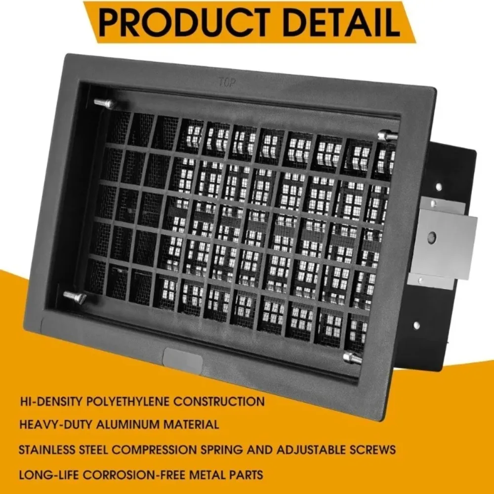 Automatic Foundation Vent Cover 8x16 Inch Crawl Space Ventilation Replacement Air Vent Black 10 Packs