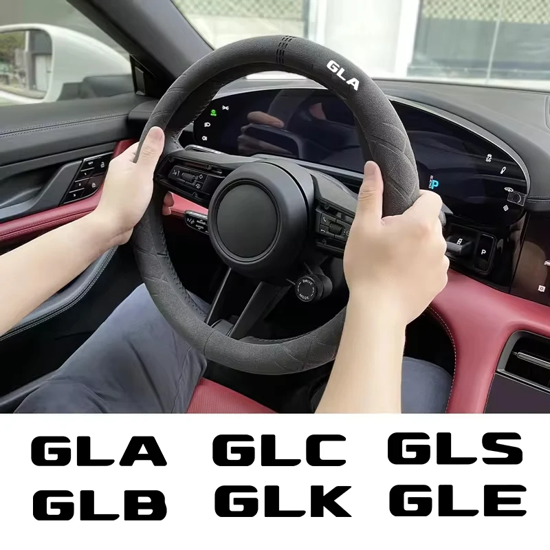 

Hand Braid On Steering Wheel For Benz GLA GLB GLC GL GLK GLS Car Steeri Black Leather Braid For Steering Wheel