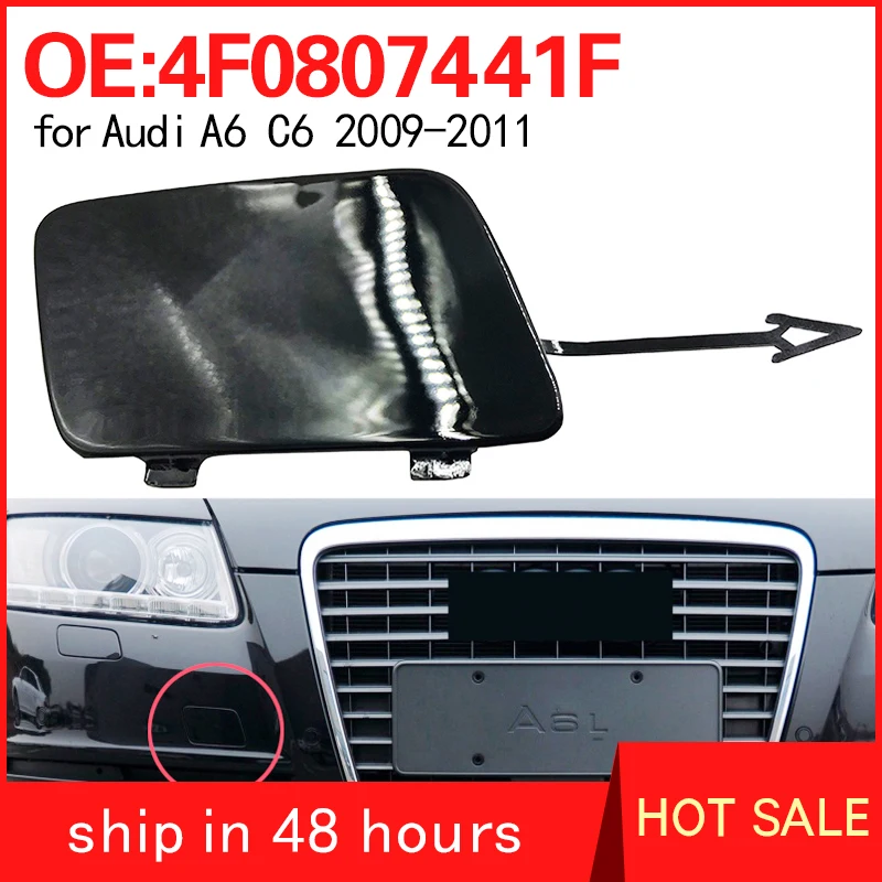 4F0807441F for Audi A6 C6 2009-2011 Automobile trailer hook cover front bumper towing hook cover plate
