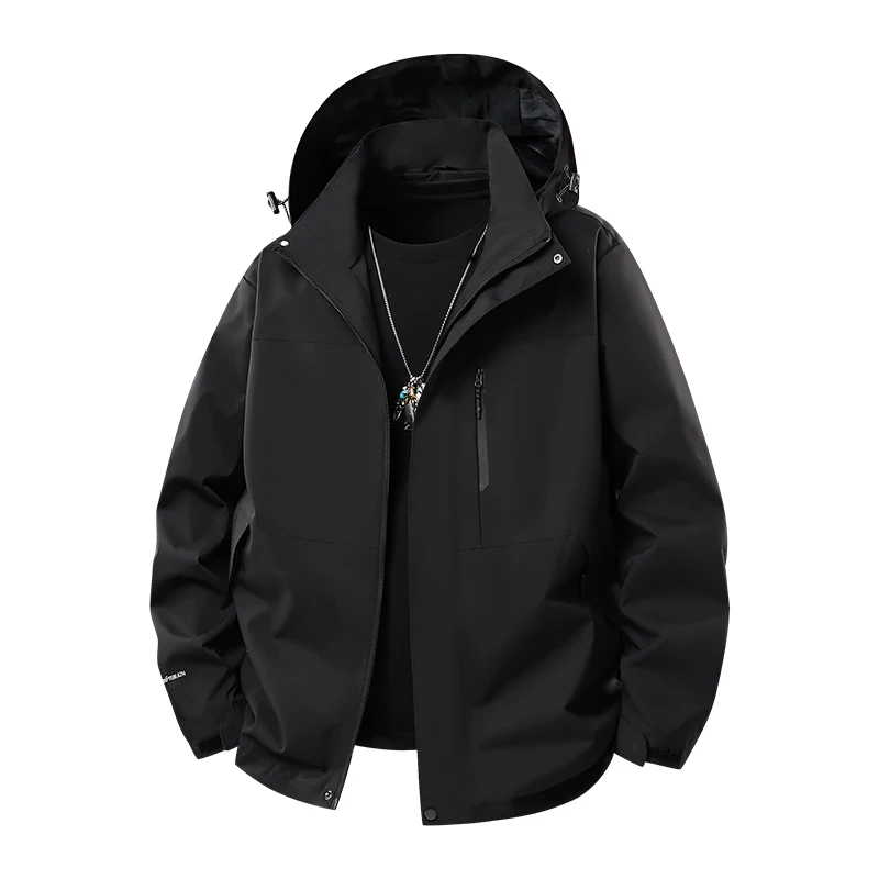 2025 Spring new style Fashion Trend Sports classic Hooded Jacket Men's Casual Loose style Comfortable Large Size Coat