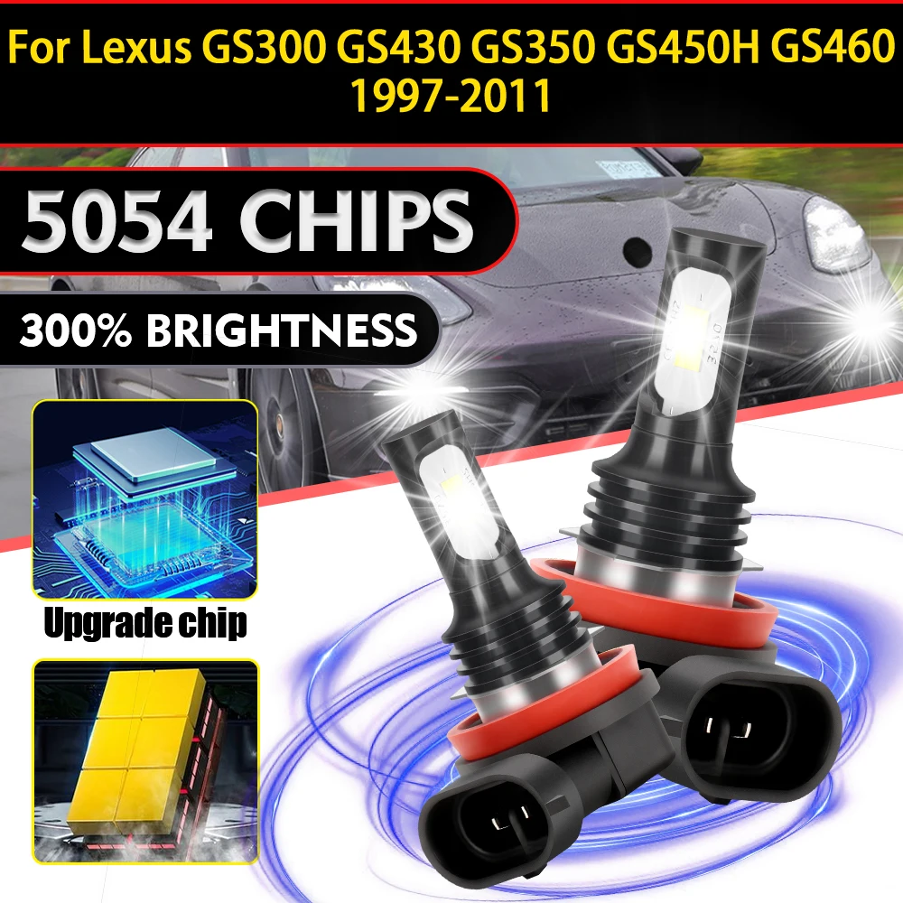

20000LM H8 H9 H11 Fog Lamps 100W High Power Auto Front Fog Lights 6000K White For Lexus GS300 GS430 GS350 GS450H GS460 1997-2011